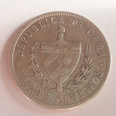 Cuba 20 centavos 1948 argint 900/5gr