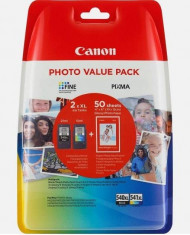Consumabil Canon Set 2 Cartuse Originale Canon PG540XL+CL541XL, + cadou 50 coli hartie fotografica foto