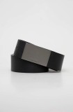 HUGO curea de piele barbati, culoarea negru