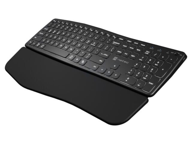 Tastatură wireless NATEC neagră USB A, US layout, rază 10m, acumulator 750mAh