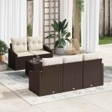 VidaXL Set de canapele pentru grădină 6 pcs Maro, Crem 55 x 55 x 37 cm
