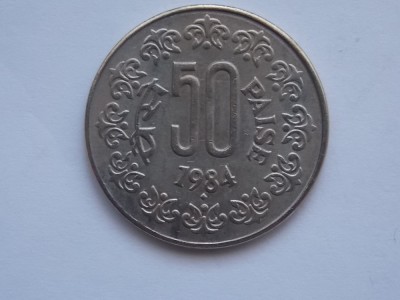 50 PAISE 1984 INDIA foto