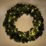 Coroniță Decorativă de Crăciun, 70 cm, Verde, LED, Oem