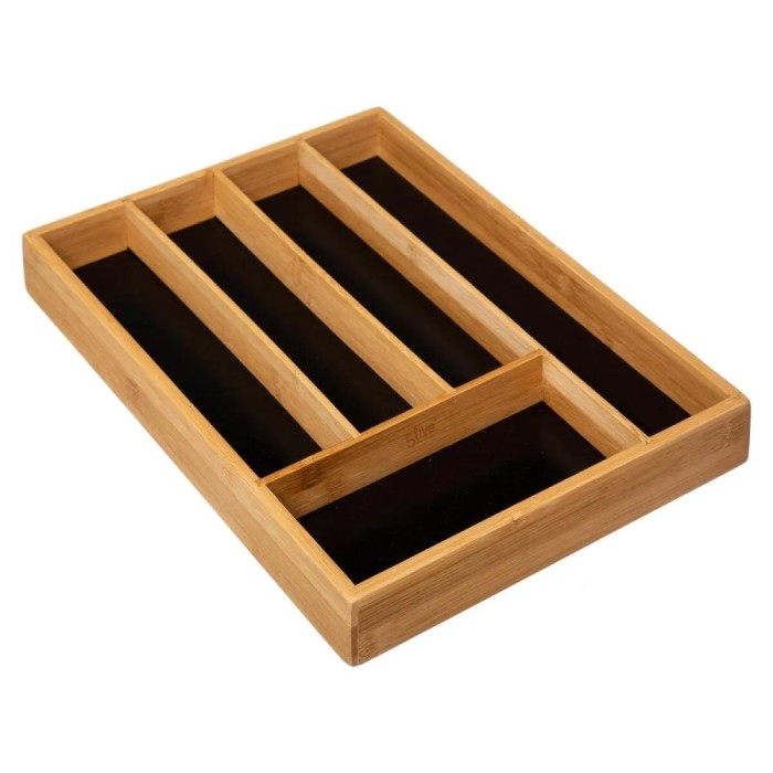 Organizator sertar tacamuri 5Five Blackbamboo, bambus, 25x34x5 cm, natur Household NewTrend