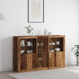 Bufet vidaXL cu Lămpi LED Lemn vechi 162x37x100 cm Lemn prelucrat