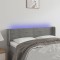 vidaXL Tăblie de pat cu LED, gri deschis, 147x16x78/88 cm, catifea 3123424