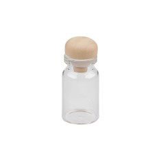 Flacon din sticla cu dop de lemn Crisalida, 22 x 50 mm, 9 ml