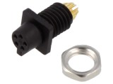 Conector Circular BINDER 5 pini 60V 3A IP40 Aurit Soclu Mamă Lipire 09 9792 30 05