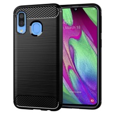Husa Samsung Galaxy A40 Techsuit Carbon Silicone, negru foto