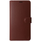 Husa tip carte cu stand Techsuit, aspect piele maro, pentru Samsung Galaxy S24 FE 5G