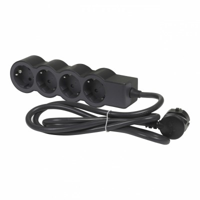 Bloc multipriza mobil 4x2P+T cablu 3m negru Legrand 694562 foto