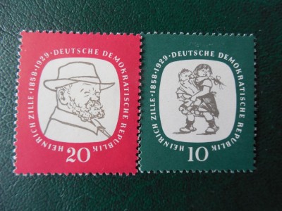 DDR-100 ANI DE LA NASTEREA PICTORULUI ZILLES-SERIE COMPLETA-NESTAMPILATE foto