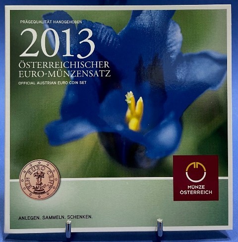 AUSTRIA 2013 - Set monetarie 1 cent-2 euro -folder/ BU