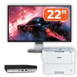 Cumpara ieftin Pachet Calculator Second Hand HP ProDesk 600 G5 Mini, Intel Core i5-8500T 2.10 - 3.50GHz, 8GB DDR4, 256GB SSD + Monitor 22&amp;quot; &amp; Imprimanta Brother