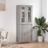 VidaXL Dulap &icirc;nalt, gri sonoma, 69,5x34x180 cm, lemn compozit
