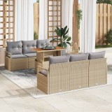 VidaXL Set de canapele pentru grădină Manual 7 pcs bej și gri deschis 3349657