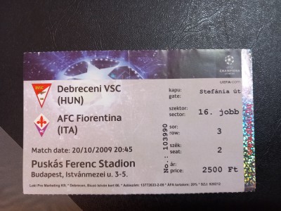 Bilet Debrecen VSC - Fiorentina foto