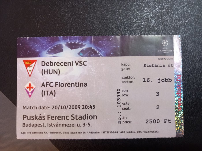 Bilet Debrecen VSC - Fiorentina