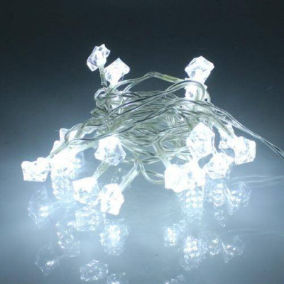 Ghirlanda electrica luminoasa decorativa forma diamant 20 LED albe lumina rece cablu transparent WELL foto