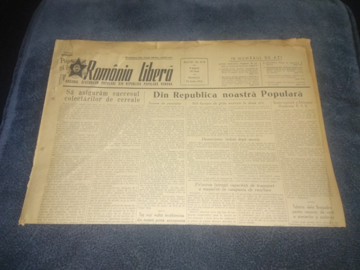 ZIARUL ROMANIA LIBERA 28 IUNIE 1953