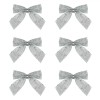 Set Fundițe Decorative Crăciun, Model 9x9.5cm, Culoare Argintiu, 6 Bucăți, Oem