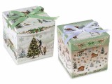 Set 2 cutii pentru cadouri Craciun carton multicolor II cm 15 x 15 x 15 H