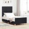 vidaXL Cadru de pat cu headboard Negru 100 x 200 cm țesătură 3344783