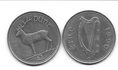 Irlanda 1 Punt (lira) 1990 foto