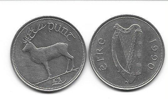 Irlanda 1 Punt (lira) 1990