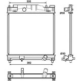 Radiator racire Toyota Iq (Aj1), 09.2008-, Motorizare 1.0 50kw; 1, 33 72kw Benzina, tip climatizare cu/fara AC, cutie M/A, dimensiune 394x375x16mm, C, SRLine