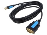 Convertor USB la RS232 VENTION D-Sub 9 pini, cablu USB A 3m negru VAS-C02-B300
