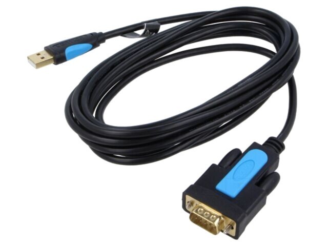 Convertor USB la RS232 VENTION D-Sub 9 pini, cablu USB A 3m negru VAS-C02-B300