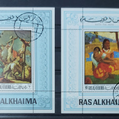 Ras_al_Khaima, 1970, Pictura colite dantelate, B83, B88, Stampilat, CTO – RAS2