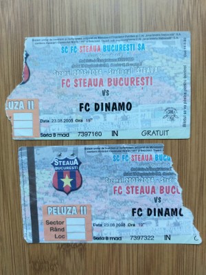Bilet meci Steaua-Dinamo 23-08-2003 foto