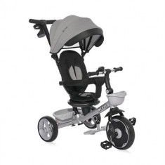Tricicleta pentru copii Lorelli Revel, sezut rotativ, maner control parental, centura siguranta, roti spuma EVA, copertina pliabila si detasabila, 1-5