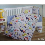 Lenjerie de pat pentru copii- model Big City bumbac ranforce, 4 piese