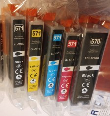 Pachet 5 cartușe Canon CLI-571 negru + culori