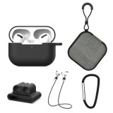 Cumpara ieftin Set extins 5 in 1 pentru protectia castilor Apple Airpods Pro, culoarea negru