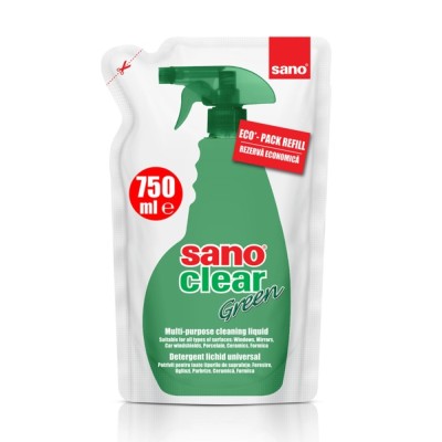 Rezerva solutie geamuri Sano Clear Green, 750 ml foto