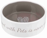 Castron ceramic Pet&#039;s Home 0.8 l/ 16 cm crem/taupe 25054