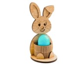 Suport Ou Paste Lemn Iepuras, Decoratiune Masa Festiva, Cadou Paste, Gravat Laser