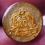 I.106 ROMANIA INSIGNA PIN UNICAPITAL 15mm AURIE, Romania de la 1950