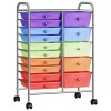 VidaXL Cărucior depozitare mobil cu 15 sertare XXL multicolor plastic 320410