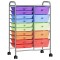 vidaXL Cărucior depozitare mobil cu 15 sertare XXL multicolor plastic 320410