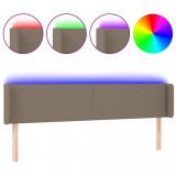Cumpara ieftin Tablie de pat cu LED, gri taupe, 163x16x78/88 cm, textil