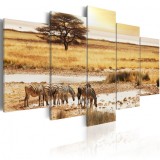 Cumpara ieftin Tablou - Zebras on a savannah 200x100 cm