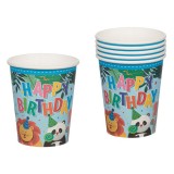 Set 6 pahare din Carton pentru Petrecere, tematica cu animale - 270ml
