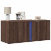 VidaXL Comodă TV de perete cu lumini LED, stejar maro, 80x31x35 cm 852263