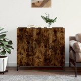 vidaXL Servantă, stejar fumuriu, 90x34x80 cm, lemn compozit