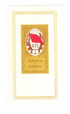 Felicitare de majorat UTC foto